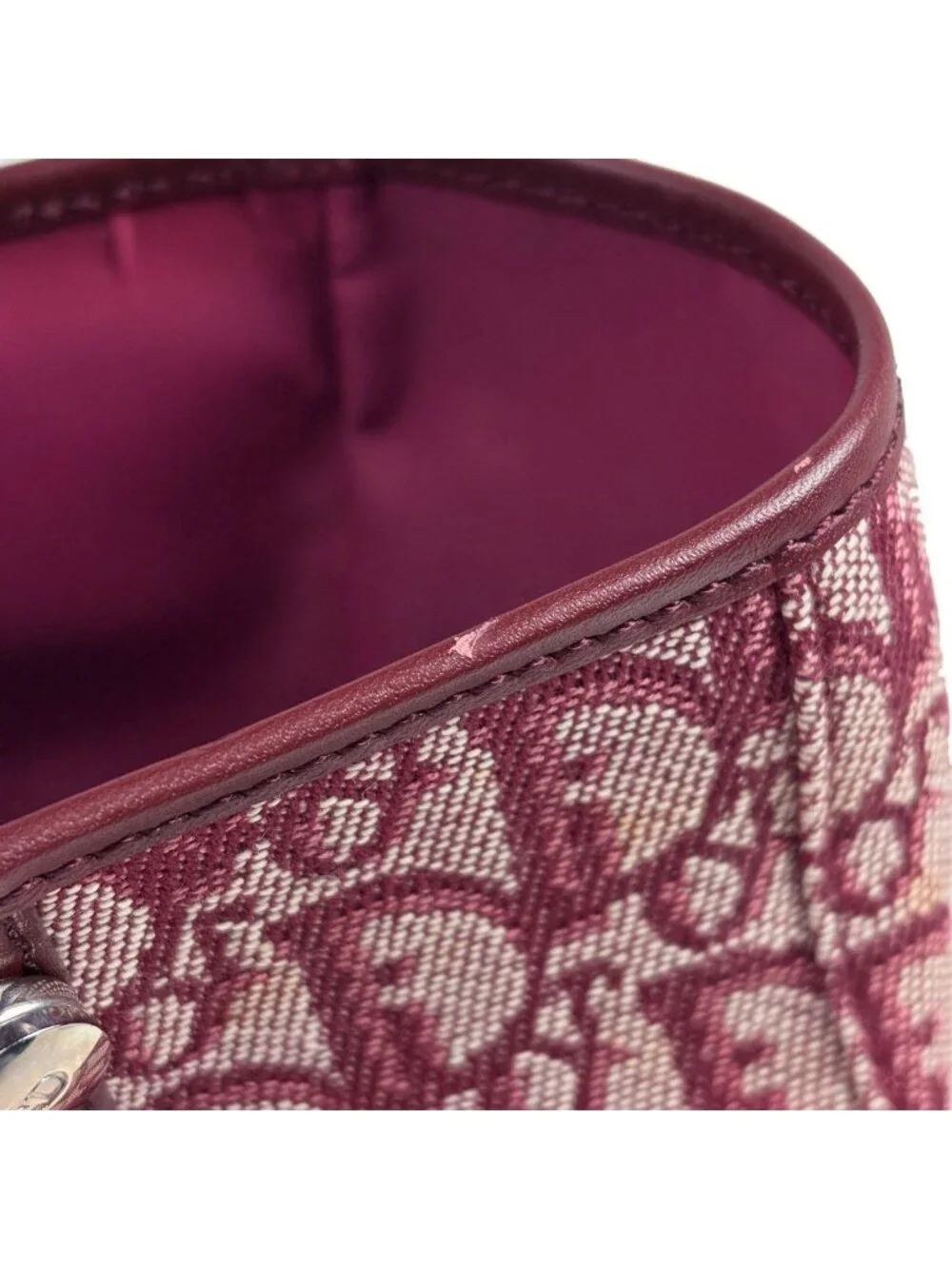 Dior Tote Bag Trotter Pattern Canvas Bordeaux